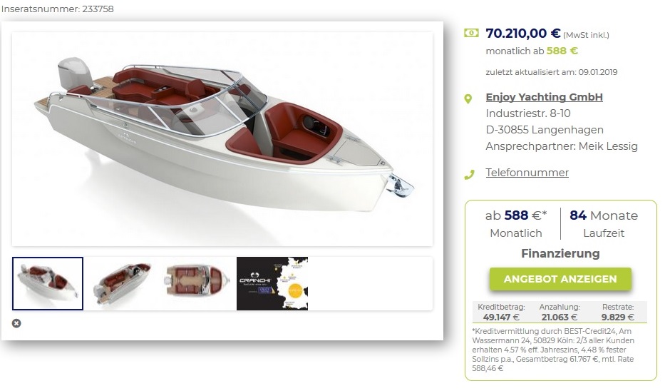 Cranchi boote finanzieren